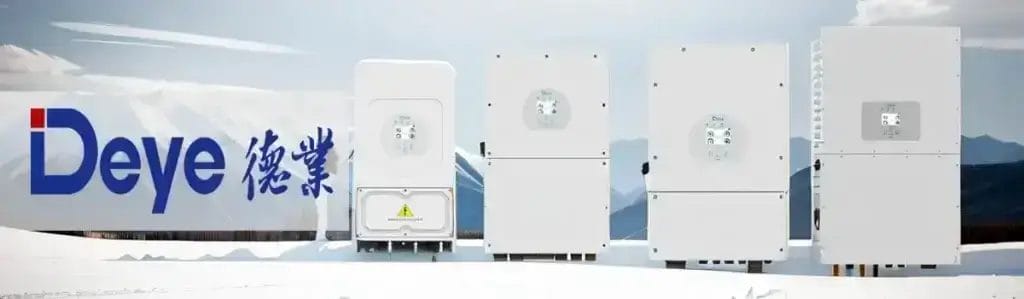 Deye inverter technology banner showcasing efficient solar power conversion