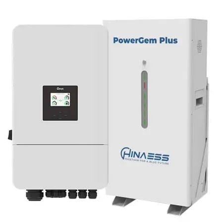 Clear image of Deye 8kW inverter and PowerGem 14.3kWh lithium battery combo