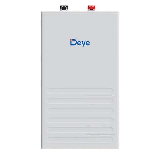 Front view of Deye 16kWh lithium battery showing terminals for solar energy storage and backup power systems.