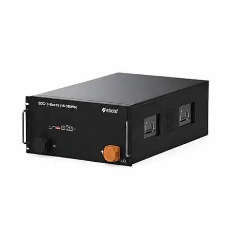 Shoto 16.08kWh Lithium Battery front view showing rack-mounted design and brand labeling.